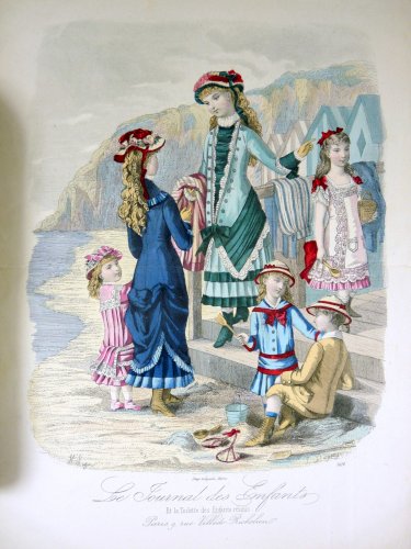 Gravure mode enfant XIX° LE JOURNAL DES ENFANTS signée I. Desgranges H. Leger