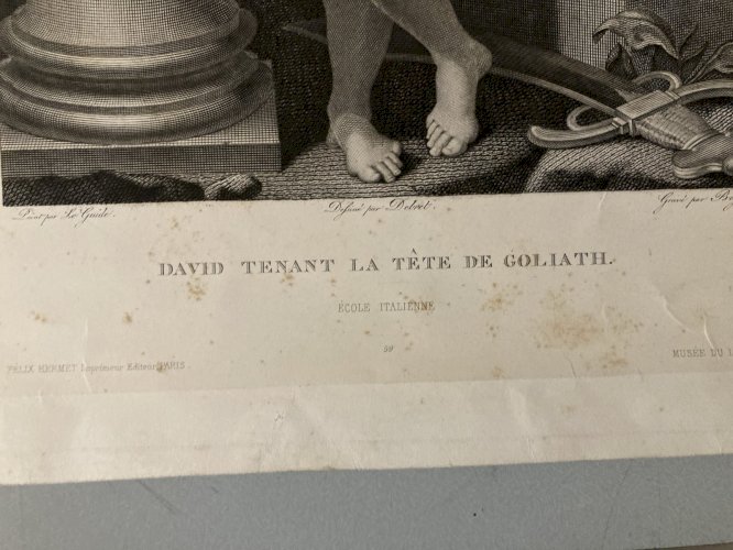 Gravure Musée Louvre David Et Goliath Tete XIXe Estampe Art Ancien