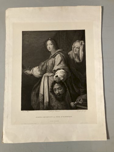 Gravure Musée Louvre Judith Et Olopherne Tete XIXe Estampe Ancien Art