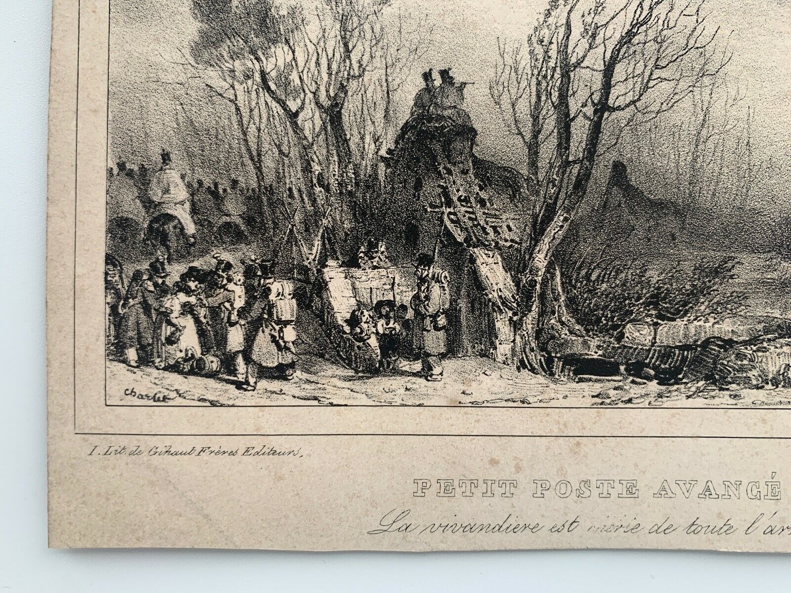 Lithographie Ancienne Gihaut Charlet - Scène Humoristique - XIXe Siècle