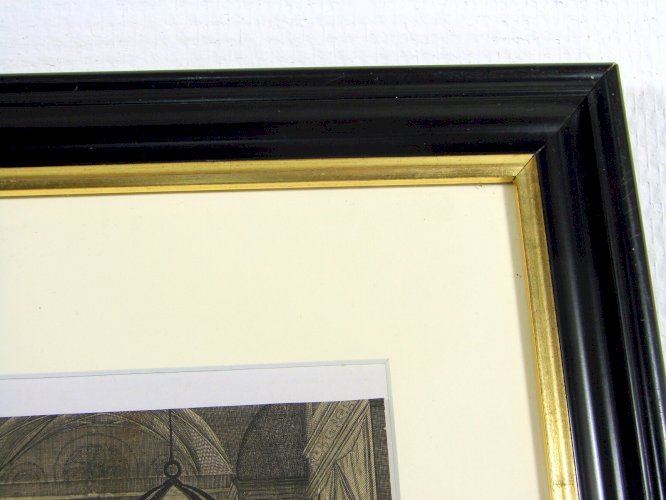 Gravure Noir et Blanc XVII° Signée Willem Outgertsz Akersloot 1626 Cadre Bois 