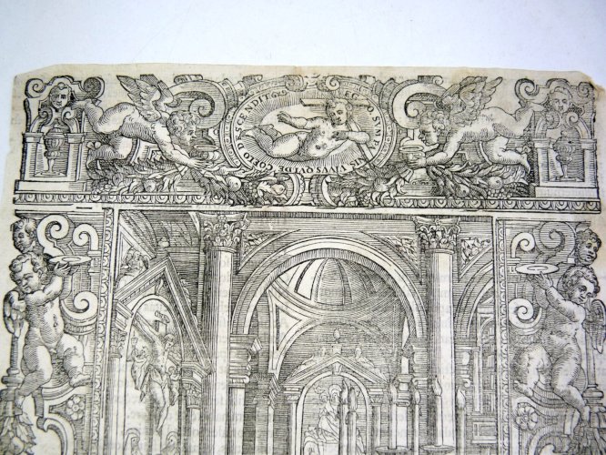 Gravure noir/blanc XVI EGO SUM PANIS VIVUS QUI DA CAELO DESCENDIT D - 29,5x20 cm