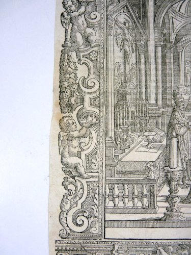Gravure noir/blanc XVI EGO SUM PANIS VIVUS QUI DA CAELO DESCENDIT D - 29,5x20 cm