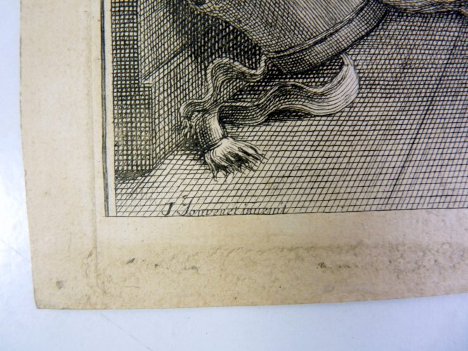 Gravure noir/blanc XVIII° SAINT BERNARD signée François GALAND D - 32 x 25 cm