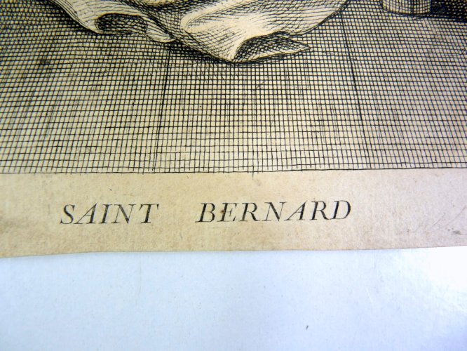 Gravure noir/blanc XVIII° SAINT BERNARD signée François GALAND D - 32 x 25 cm