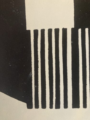 Gravure Original 1937 Sur Lino Otto FREUNDLICH Abstrait Abstraction Art Etching