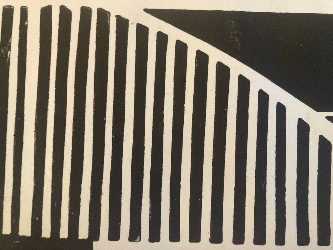 Gravure Original 1937 Sur Lino Otto FREUNDLICH Abstrait Abstraction Art Etching