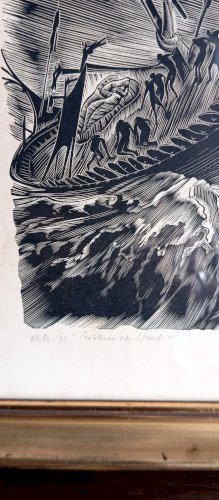 Gravure originale de Jean Chièze (1898-1975) – Tristan et Iseut (1955) – Signée & Dédicacée – Art français vintage – Pièce rare de collection