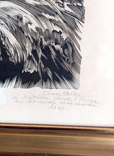 Gravure originale de Jean Chièze (1898-1975) – Tristan et Iseut (1955) – Signée & Dédicacée – Art français vintage – Pièce rare de collection