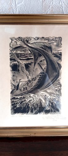 Gravure originale de Jean Chièze (1898-1975) – Tristan et Iseut (1955) – Signée & Dédicacée – Art français vintage – Pièce rare de collection