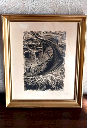 Gravure originale de Jean Chièze (1898-1975) – Tristan et Iseut (1955) – Signée & Dédicacée – Art français vintage – Pièce rare de collection