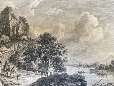 Gravure Originale Eau Forte Adrian ZINGG XVIIIe Rhône Rhone Art Suisse Estampe