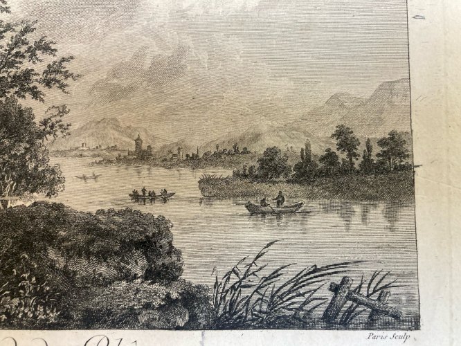 Gravure Originale Eau Forte Adrian ZINGG XVIIIe Rhône Rhone Art Suisse Estampe