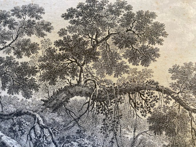 Gravure Originale Eau Forte James Mason XVIIIe Le Repos Des Voyageurs Art Ancien