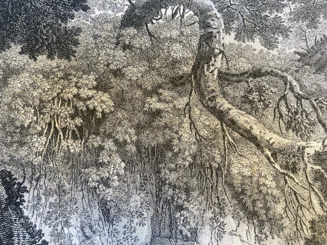 Gravure Originale Eau Forte James Mason XVIIIe Le Repos Des Voyageurs Art Ancien