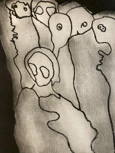 Gravure Personage Expressionniste Expressionnisme Etching Curiosa Curiosité 1980
