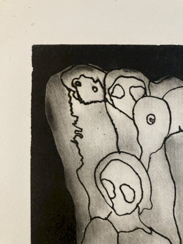 Gravure Personage Expressionniste Expressionnisme Etching Curiosa Curiosité 1980