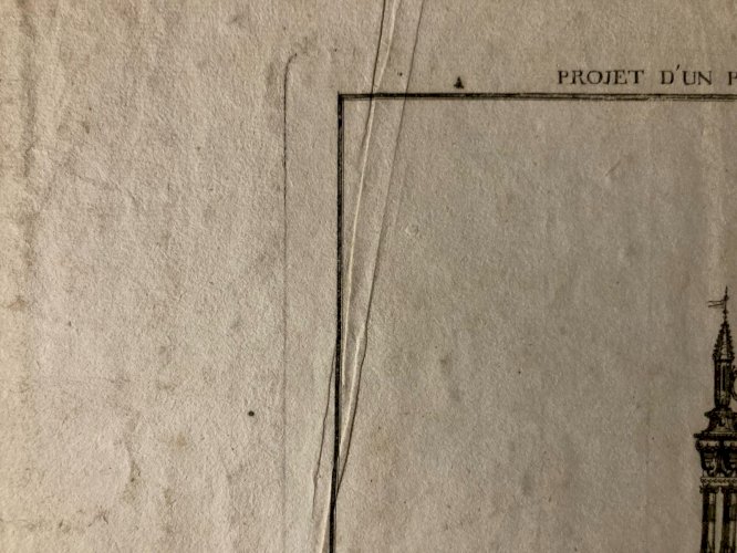 Gravure Pont Gothique  XVIIIe  1760 François Cuvilliés Architecture Estampe Art