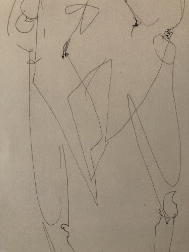 Gravure Portrait Couple Leonor Fini Expressionnisme Expressionniste 1970