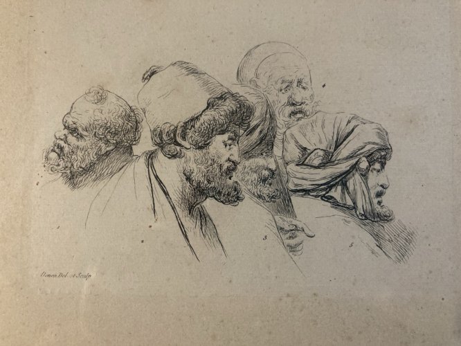 Gravure Portrait Egypte XIXe Orientalisme Orientaliste DENON Dominique Vivant