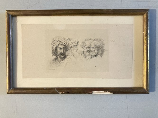 Gravure Portrait Egypte XIXe Orientaliste Orientaliste DENON Dominique Vivant