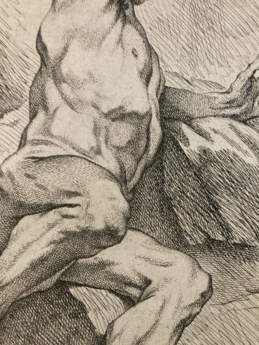 Gravure Portrait  XVIIIE  Antique Homme François Boucher Louis Félix La Rue Art