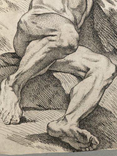 Gravure Portrait  XVIIIE  Antique Homme François Boucher Louis Félix La Rue Art