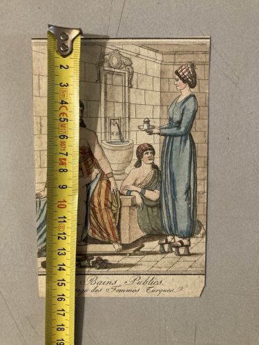 Gravure Portrait  XVIIIe Grasset 1780 Femme Bain Turque Costume Monde Art