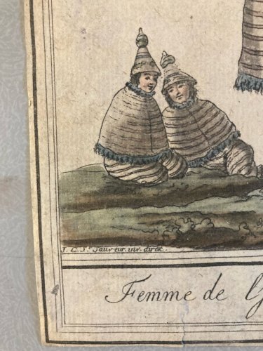 Gravure Portrait  XVIIIe Grasset 1780 Femme Nootka Costume Monde Ancien