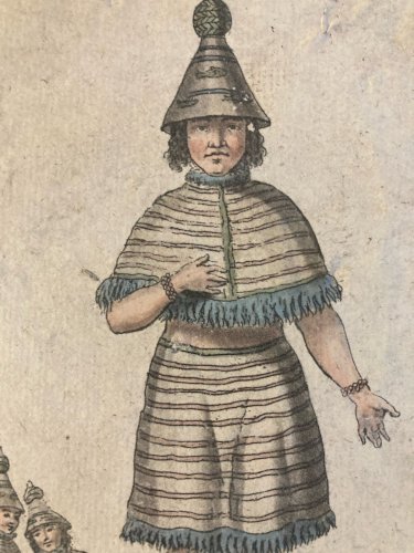 Gravure Portrait  XVIIIe Grasset 1780 Femme Nootka Costume Monde Ancien