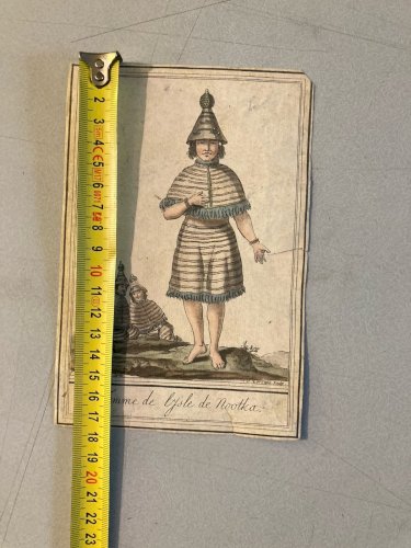 Gravure Portrait  XVIIIe Grasset 1780 Femme Nootka Costume Monde Ancien