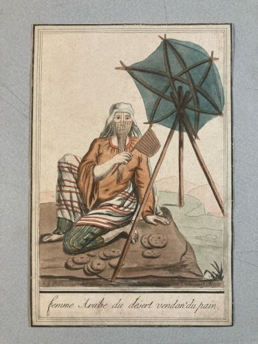 Gravure Portrait  XVIIIe Grasset 1780  Femme Orientaliste Désert Costume