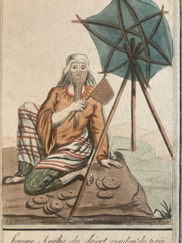 Gravure Portrait  XVIIIe Grasset 1780  Femme Orientaliste Désert Costume