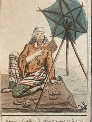Gravure Portrait  XVIIIe Grasset 1780  Femme Orientaliste Désert Costume