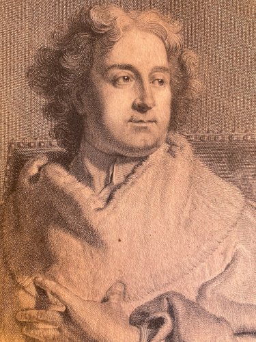 Gravure Portrait  XVIIIe Hyacinthe Rigaud Jean Audran Francois Robert Secousse