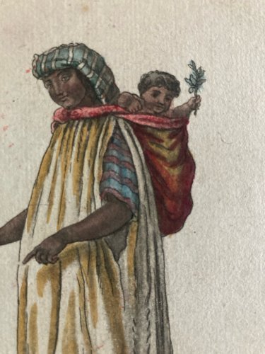 Gravure Portrait  XVIIIe Jacques Grasset 1780 Femme Esclave Du Mexique Amérique