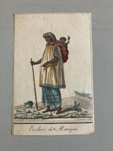 Gravure Portrait  XVIIIe Jacques Grasset 1780 Femme Esclave Du Mexique Amérique