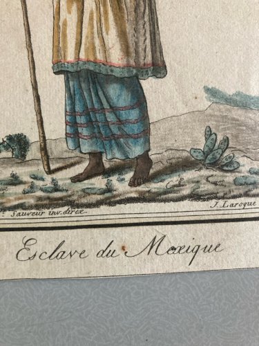 Gravure Portrait  XVIIIe Jacques Grasset 1780 Femme Esclave Du Mexique Amérique