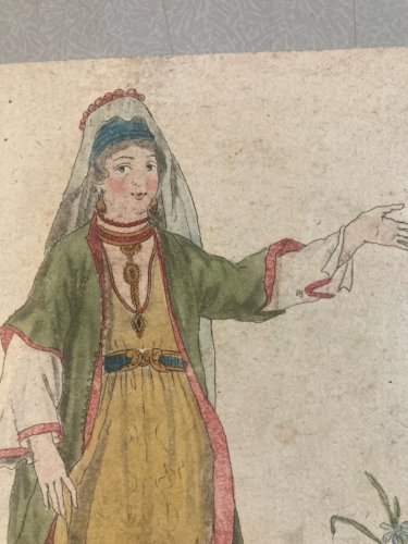 Gravure Portrait  XVIIIe Jacques Grasset 1780 Femme Morlaque Île Opus Isle Slave