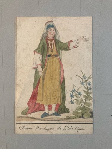 Gravure Portrait  XVIIIe Jacques Grasset 1780 Femme Morlaque Île Opus Isle Slave
