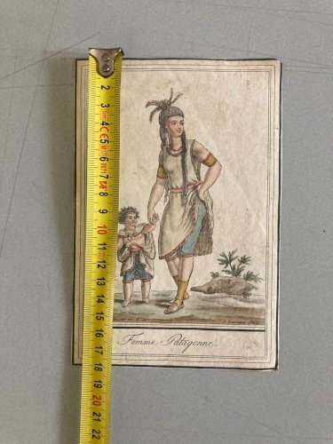 Gravure Portrait  XVIIIe Jacques Grasset 1780 Femme Patagonie Patagonne