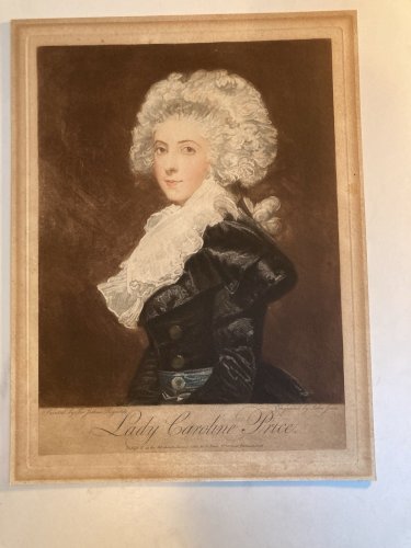Gravure Portrait XVIIIe Lady Caroline Price John Jones Estampe Art Ancien