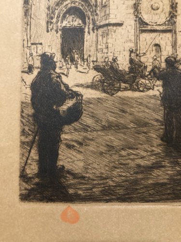 Gravure Rue Animé Tavik Frantisek SIMON Art Estampe Cloitre Sainte Agnes Prague