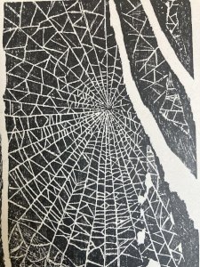 Gravure Silografie Araignée Toile A Identifier Vladimir Bacciu Art 1980