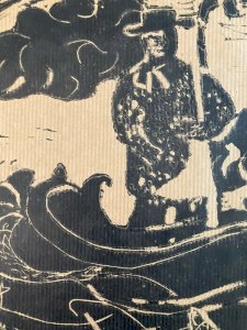Gravure Sur Bois Encre Sur Papier École Des x Art Angoulême 1980 Mer