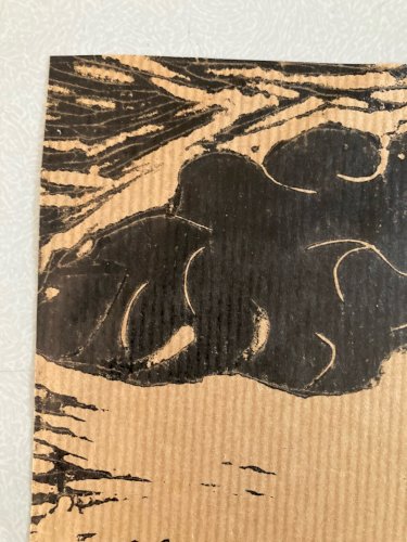 Gravure Sur Bois Encre Sur Papier École Des x Art Angoulême 1980 Mer