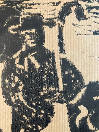 Gravure Sur Bois Encre Sur Papier École Des x Art Angoulême 1980 Mer