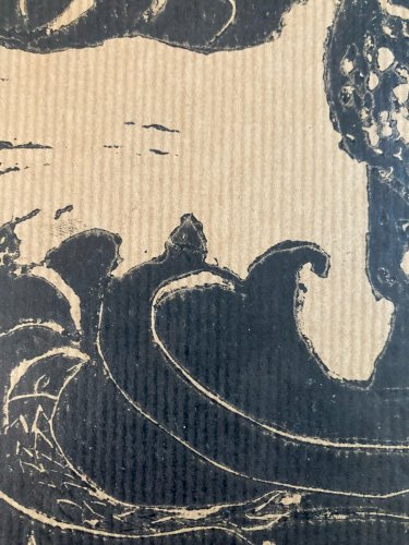Gravure Sur Bois Encre Sur Papier École Des x Art Angoulême 1980 Mer
