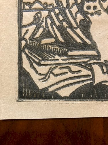 Gravure Sur Bois Félix VALLOTTON Ex Libris Joly Chats Et Livres Ancien Art