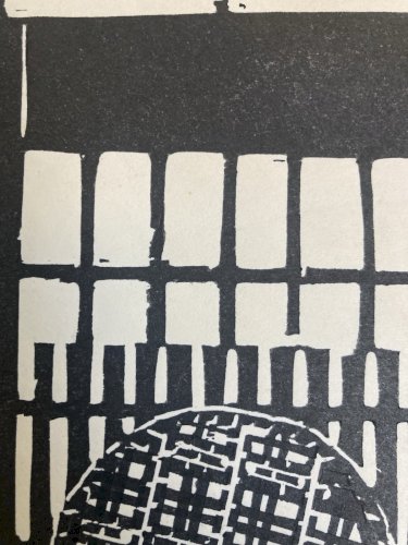 Gravure Sur Bois Noir Et Blanc Japon  Signé Art À Identifier Signé XXe